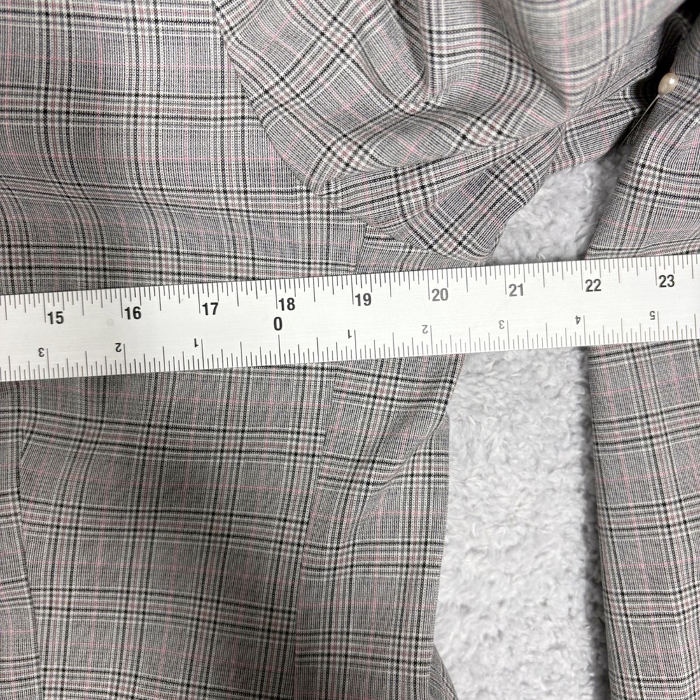NEW LOFT Versa Plaid Seasonless‎ Stretch Double Breasted Blaze Sz 12 Petite Gray - Picture 6 of 10
